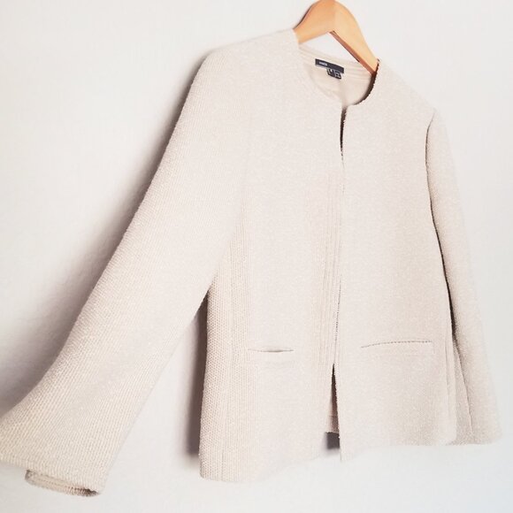 Vince Boucle Jacket Size 6 Blazer Textured 3/4 Sleeves Crop Office Preppy $365 - Picture 12 of 16